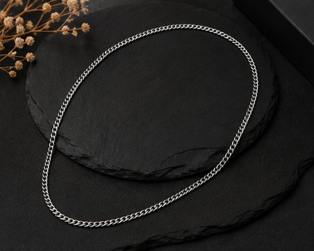 Erkek Paslanmaz Çelik Gurmet Set Zincir Kolye + Bileklik – Gümüş Renk