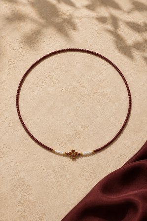 Burgundy Clover – Bordo 4 Yapraklı Tek Yonca Kadın Kolye