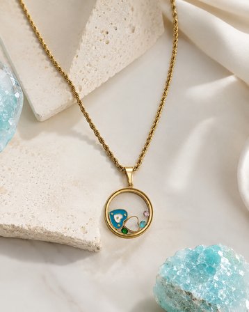 Love Işıltı Altın Renk Kalp Detaylı Burgu Zincir- Taşlı Kuyum Model Kadın Kolye 316L Paslanmaz Çelik | Premium Kalite, Üstün Dayanıklılık