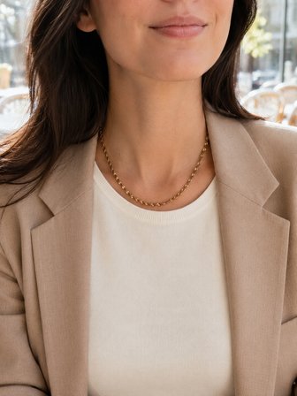 Luce Burgu Kuyum Model Altın Renk Yaprak Desenli Kadın Zincir Kolye 40–45 cm 316L Paslanmaz Çelik | Premium Kalite, Üstün Dayanıklılık