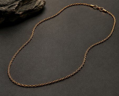 Royal Zincir – Altın Renk Halat Zincirli 55-60 cm Erkek Kolye, Kuyum Model Şık Günlük Zincir Kolye 316L Paslanmaz Çelik | Premium Kalite, Üstün Dayanıklılık