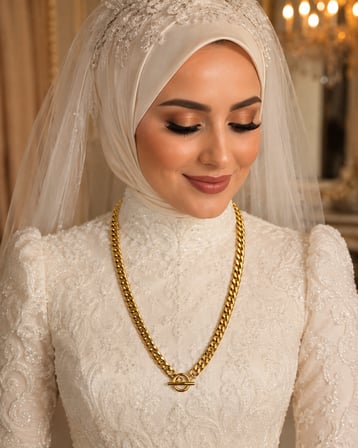 Royal Halka Kadın Altın Renk Kuyum Model Gurmet Zincir Kolye – Halka Çubuk Kapamalı Gösterişli Gerdanlık