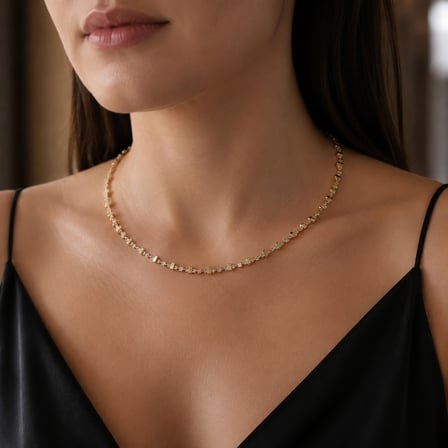 Kare Taşlı Küp Detaylı Su Yolu Kadın Kolye 40–45 cm 14K