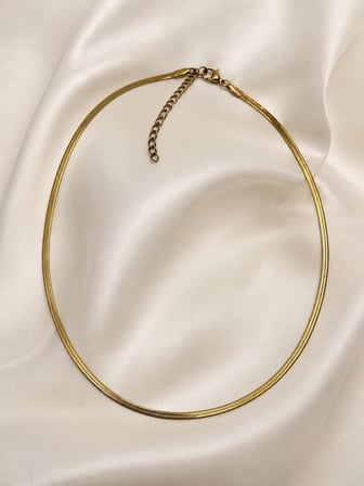 İtalyan Ezme Zincir Kolye – Kuyum Model Altın Renk 40-45 cm