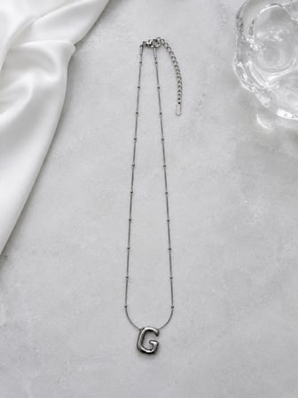 Gümüş G Harfi Uçlu Minimal Kadın Kolye 40–45 cm
