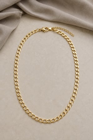XP 14K Renkte Unisex Golden Aura 316L Paslanmaz Çelik Gold Renk Uzun Gurmet Zincir Kolye 55+5 cm