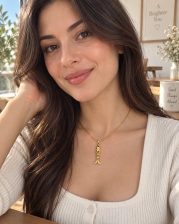 Ocean Charm Gold Balık Kolye – 316L Paslanmaz Çelik Kadın Kolyesi, 40+5 cm
