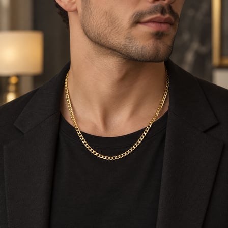 XP 14K Renk Kuyum Model Kadın Erkek Unisex Zincir Kolye 50 cm 316L Paslanmaz Çelik