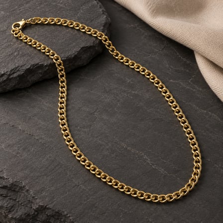 XP 14K Renk Kuyum Model Kadın Erkek Unisex Zincir Kolye 50 cm 316L Paslanmaz Çelik