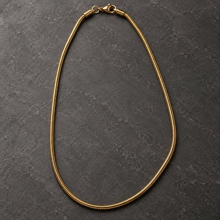 Yılan Zincir 60 cm Zincir Paslanmaz Çelik Erkek Gold Renk Kolye  – Şık ve Zamansız Tasarım
