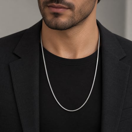 Unisex Kadın / Erkek Gümüş Renk 60 cm Yılan Zincir Kolye 316L Paslanmaz Çelik