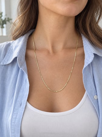 Minimal İnce Pullu Zincir Kolye 50+5 cm XP Markalı 14K Renginde 316L Paslanmaz Çelik Kolye