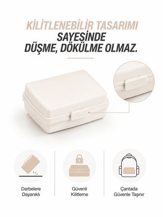 Beylini 2li Beslenme Kutusu Kilitli Klipsli Açılmaz Kapaklı Beslenme Kabı Sandviç Saklama Kutusu Okul Kreş Ofis Piknik Çocuk Yetişkin Saklama Taşıma Yemek Kutusu