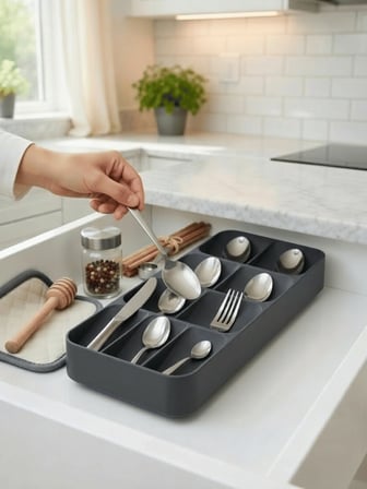 Beylini 9 Bölmeli Çekmece İçi Kaşıklık Dolap İçi Organizer Pratik Çatal Kaşık Bıçak Düzenleyici Yeni Nesil