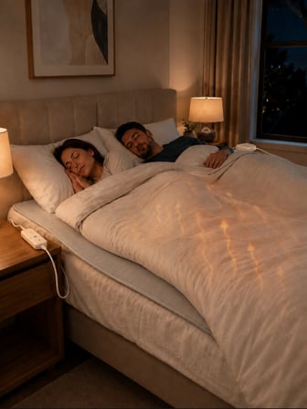 Beylini OMAK Çift Kişilik Elektrikli Battaniye Çift Kumandalı Tam Güvenlikli Dayanıklı Çift Kademeli Termostatlı Elektrikli Yatak Isıtıcı 140x170 CM
