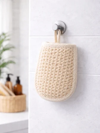 Beylini Sisal Lifli Eldiven Banyo Kesesi Banyo Duş Lifi 4 Doğal Peeling Etkili Vücut Kesesi Çift Taraflı