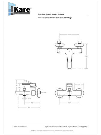 KARE OPTİMUM BANYO BATARYASI