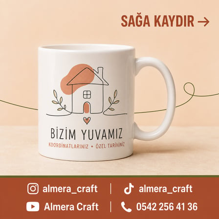 Kişiye Özel Ev Koordinatlı Kupa Yeni Ev Hediyesi