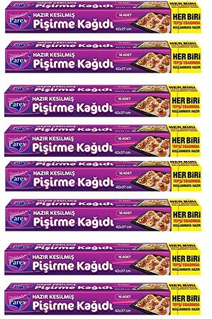16'lı Hazır Kesilmiş Pişirme Kağıdı X8 Adet