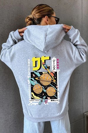 Unisex Tokoyaki Baskılı Sweatshirt