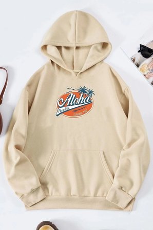 Unisex Aloha Baskılı Sweatshirt