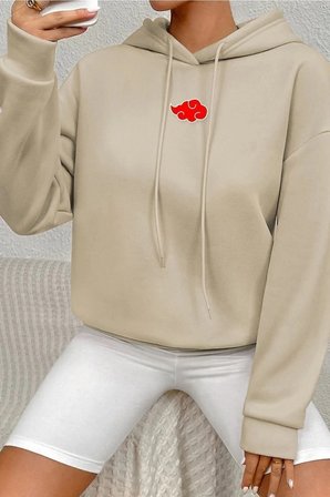 Unisex Ninja Akatsuki Sırt Baskılı Sweatshirt