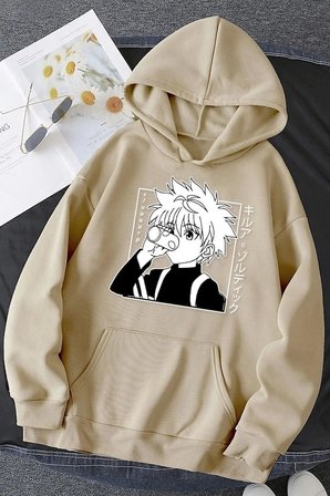Unisex Killua Zoldyck Baskılı Sweatshirt