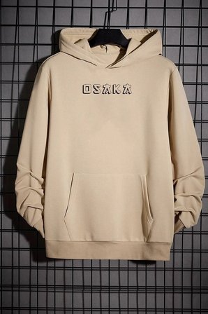 Unisex Osaka Baskılı Kapüşonlu Sweatshirt