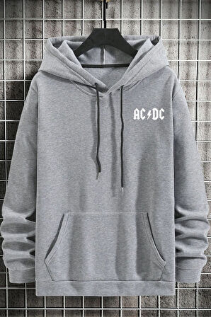 Uyguntarz Unisex Ac Dc Baskılı Kapüşonlu Sweatshirt