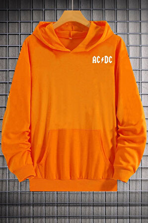 Uyguntarz Unisex Ac Dc Baskılı Kapüşonlu Sweatshirt