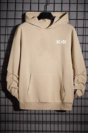 Unisex Ac Dc Baskılı Kapüşonlu Sweatshirt