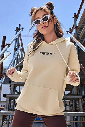 Uyguntarz Unisex Butterfly Sırt Baskılı Sweatshirt