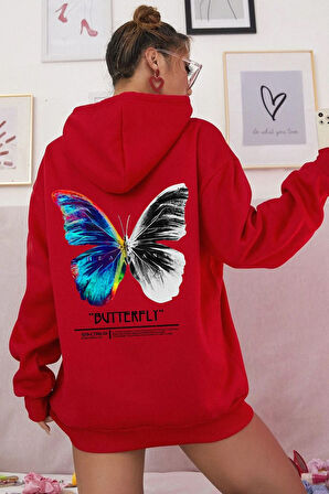 Uyguntarz Unisex Butterfly Sırt Baskılı Sweatshirt