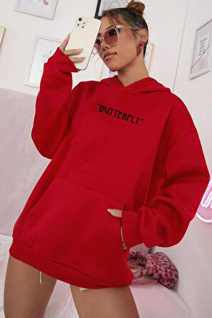 Uyguntarz Unisex Butterfly Sırt Baskılı Sweatshirt