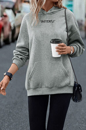 Uyguntarz Unisex Butterfly Sırt Baskılı Sweatshirt