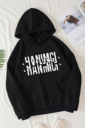 Uyguntarz Hanımcı Yazılı Katlamalı Sweatshirt
