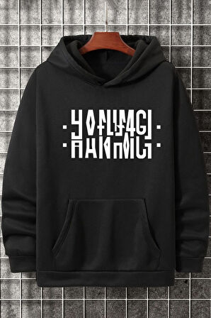 Uyguntarz Hanımcı Yazılı Katlamalı Sweatshirt