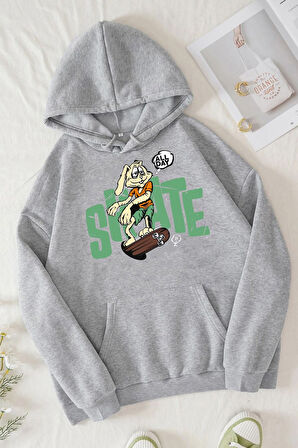 Uyguntarz Unisex All Day Rabbit Baskılı Sweatshirt