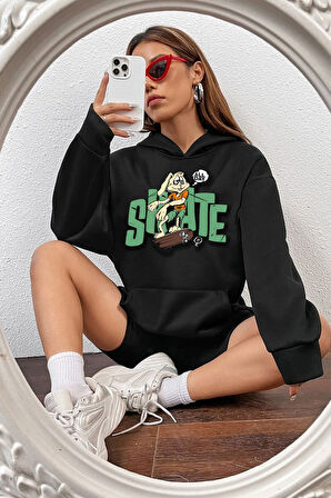 Uyguntarz Unisex All Day Rabbit Baskılı Sweatshirt