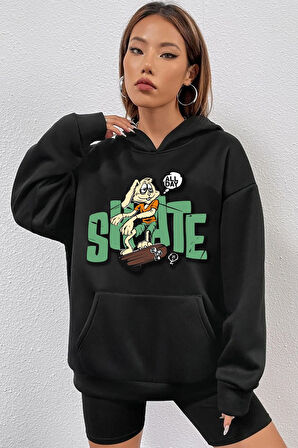 Uyguntarz Unisex All Day Rabbit Baskılı Sweatshirt