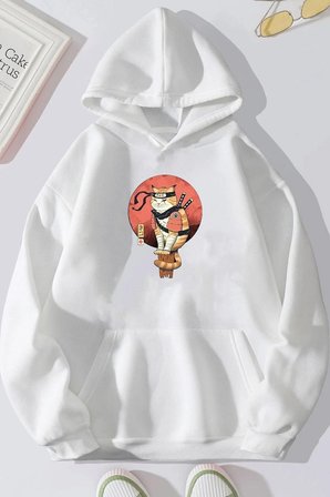 Unisex Shinobi Kedi Baskılı Sweatshirt