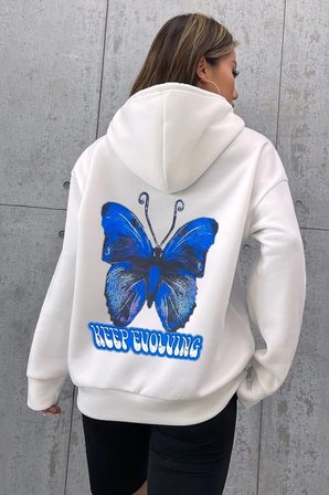 Unisex Butterfly Baskılı Sweatshirt