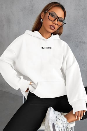 Unisex Butterfly Sırt Baskılı Sweatshirt