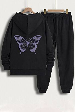 Unisex Butterfly Baskılı Eşofman Takımı