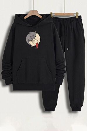 Uyguntarz Unisex Shinobi Kedi Baskılı Eşofman Takımı