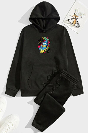 Uyguntarz Unisex Crazy Banana Baskılı Eşofman Takımı