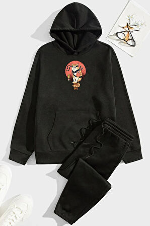 Uyguntarz Unisex Shinobi Kedi Baskılı Eşofman Takımı