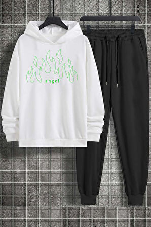 Uyguntarz Unisex Green Angel Baskılı Eşofman Takımı