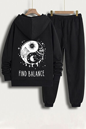 Uyguntarz Unisex Yin & Yang Baskılı Eşofman Takımı
