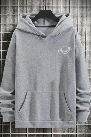 Unisex Saturn Baskılı Sweatshirt